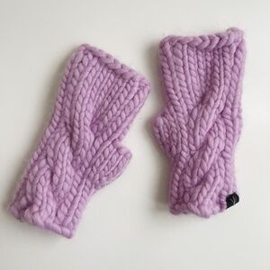 Hand Knit Fingerless Gloves in Pink - The Beacon Mitts from Third Piece